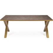 Stalux Eettafel 'Roos' 240 x 100cm, kleur goud / lederlook bruin