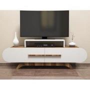 TV Meubel Rose Walnoot Wit Melamine 145x49,8x36,8 cm