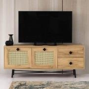 TV Meubel Hapsiyas Eik Zwart Melamine 140x60x40 cm