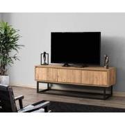 TV Meubel Tilsim Zwart Dennenhout Melamine 140x50x40 cm