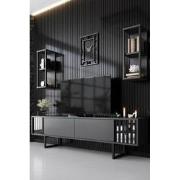 TV Meubel Set Chrome Line Antraciet Zwart Melamine 180x48x30 cm