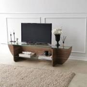 TV Meubel Lily TV Walnoot Glas 158x40x35 cm