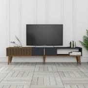 TV Meubel Milan Alt Walnoot Antraciet Melamine 180x40x35 cm