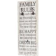 Cosmo Casa  Wandkapstok Family Rules - kapstokpaneel - Shabby - Look V...