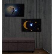 Cosmo Casa Set van 2 LED Afbeeldingen - Canvas Afbeeldingen - Licht Af...