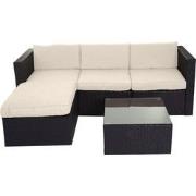 Cosmo Casa Poly Rattan Set - Tuinset - Sofaset - Bruin - Crème - Bekle...