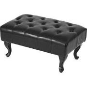 Cosmo Casa Ottoman Chesterfield - Kruk Voetenbank - Kunstleer - Zwart ...