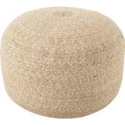 J-line - Poef Miami Outdoor Polyester Naturel/wit - 50x50x35cm