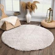 Tapijtenloods Porto Rond Soft Fluffy Vloerkleed Hoogpolig Effen Licht ...