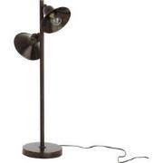 J-line - Lamp Staand 2lampen Ijzer Donker Bruin - 34x21x80cm