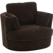 J-line - Loungestoel Swiv Populierenhout/schuim Donker Bruin - 109x100...