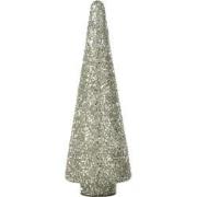 J-line - Kerstboom Glitter Glas Zilver Large - 14x14x39cm