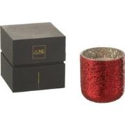 J-line - Geurkaars Luxuria Rood Medium- 60h - 14x14x15cm