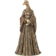 J-line - Vrouw Vogel Resin Antiek Goud - 15.5x14x31cm