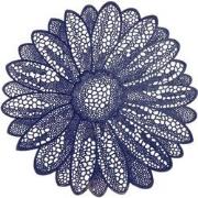 Unique Living - Placemat Flower 38cm Ø Dark Blue