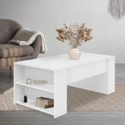 Salontafel met twee vakken 100x60x42 cm Wit ML Design