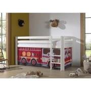 LUCEVI - Pino Halfhoogslaper H115CM + Ladder + Fire Truck Gordijntjes ...