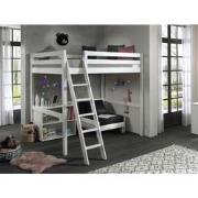 LUCEVI - Pino Mezzanine Bed + Ladder + Boekenkast + Slaapfauteuil - Wi...