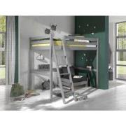 LUCEVI - Pino Mezzanine Bed + Ladder + Slaapfauteuil - Grijs - 140x200...