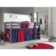 LUCEVI - Pino Halfhoogslaper H115CM + Ladder + Domino Gordijntjes - Gr...