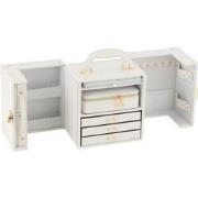 J-line - Juwelenkoffer Met Handvat Kunstleder Wit - 29.5x18.5x22cm