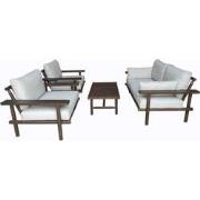 LARUNA LOUNGE SET  -  WOOD ACACIA VINTAGE DARK TEAK LOOK