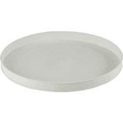 J-line - Plateau Rond Klassiek Ijzer Wit Small - 35x35x3cm