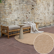 Rond Jute buitenkleed Naturel Uni