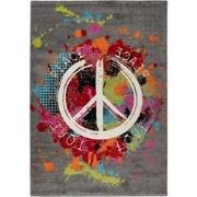 Tapijtenloods Freestyle Peace Vloerkleed Laagpolig Grijs Multi- 200x29...