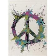 Tapijtenloods Freestyle Peace Vloerkleed Laagpolig Creme Multi- 160x23...