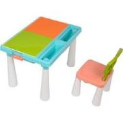 Decopatent® - Kindertafel met 1 Stoel - Speeltafel met bouwplaat (Voor...