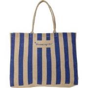 Bloomingville Bergamo shopper tas blauw jute