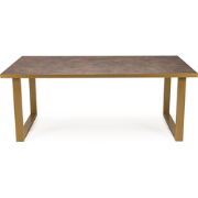 Stalux Eettafel 'Joop' 240 x 100cm, kleur goud / lederlook bruin