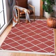 Boho Kelim Dubbelzijdig Wasbaar Vloerkleed Rood Creme- 160x230 CM