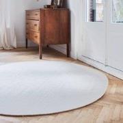 Rond vloerkleed wollen Wit - Cobble Stone - Rond 180 Ø - (L)