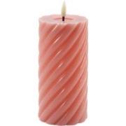 Mansion atmosphere swirl led kaars donker roze 15x7,5cm