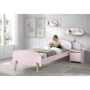 LUCEVI - Kiddy bed + Nachtkastje + Hangplankjes - Roze - 90x200 cm