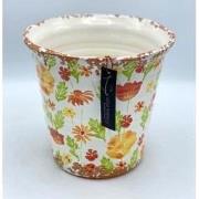 Villa Pottery  Multi Orange Pot Flowergarden - 22x20