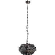 PTMD Viviane Ronde Hanglamp - H28 x Ø45,5 cm - Metaal - Zwart