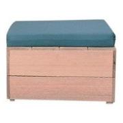 Wood4you - Hocker Washington Bankirai 55Lx33Hx55D cm incl kussen