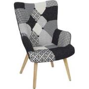 Patchwork Fauteuil met Armleuning Helsinki - Comfortabel - Zwart