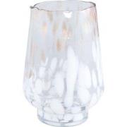 PTMD Angelina Windlicht - 19 x 19 x 26 cm - Glas - Wit