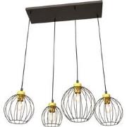 industriële hanglamp Palmieri Zwart 4-lichts