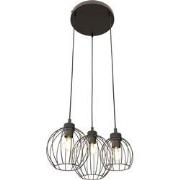 industriële hanglamp Palmieri Zwart 3-lichts  - Ø30cm