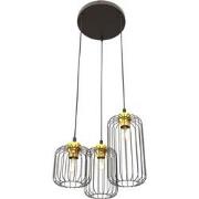 industriële hanglamp Mariani Zwart 3-lichts  - Ø30cm