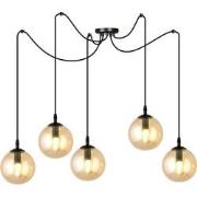 moderne hanglamp Guerra Zwart 5-lichts