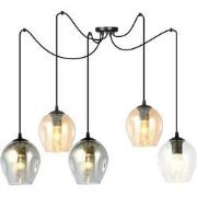 moderne hanglamp Farina Zwart 5-lichts