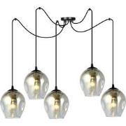 moderne hanglamp Farina Zwart 5-lichts