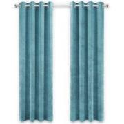 LW Collection LW Collection Gordijnen Turquoise velvet kant en klaar 2...