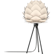 Aluvia Mini tafellamp pearl white - met tripod zwart - Ø 40 cm